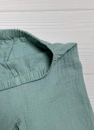Костюм муслиновый детский для мальчика (рубашка и штаны) шалфей кmxssht-49 фото