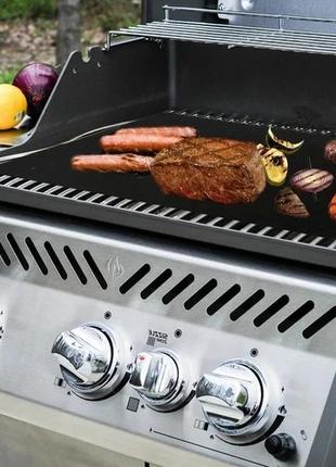 Bbq grill sheet гриль мат портативний антипригарним покриттям 33 х 40 см для овочів, м'яса, морепродуктів3 фото