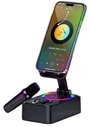 Підставка для телефону з мікрофоном караоке microphone speaker set k18