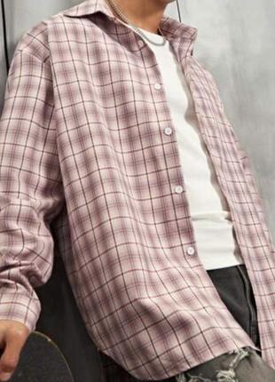 Клітчаста сорочка пудрова унісекс  rocha john rocha l