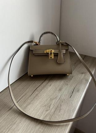 Сумка в стиле hermes kelly mini beige4 фото