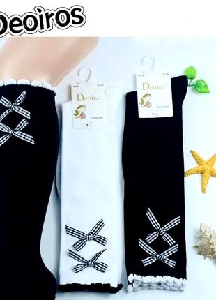 Черные и белые гольфы подколенники в школу подколенники праздничные детские