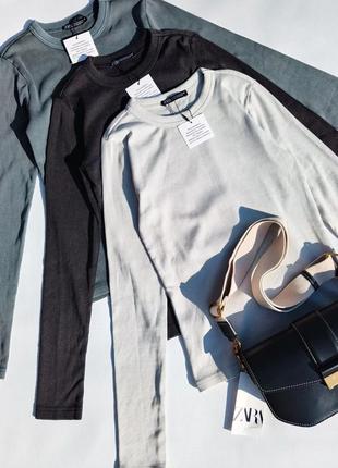 Замечательный лонг в рубчик от zara, кофта лонгслив