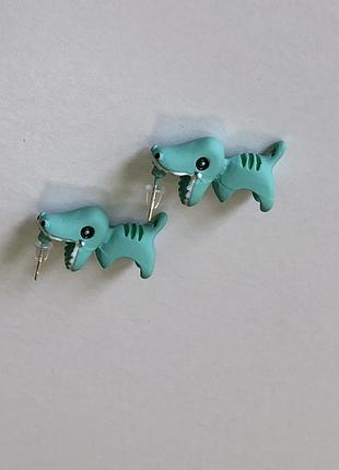Милі сережки у вигляді динозаврика тірекса серьги 12194
