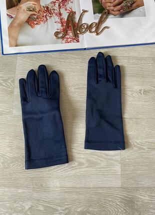 Сині рукавички на флісі