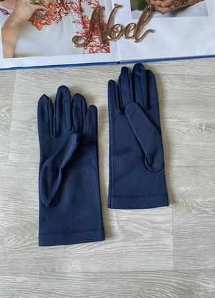 Синие перчатки на флисе3 фото