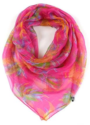 Тончайший шелковый газовый платок хустка вуаль 100% шелк новый качественный