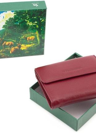 Маленький шкіряний гаманець для дівчат marco coverna mc-2047a-7 (jz6652) бордовий4 фото