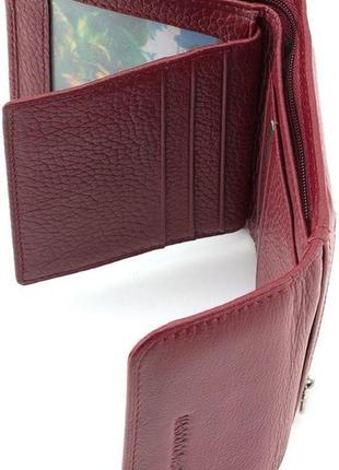 Маленький шкіряний гаманець для дівчат marco coverna mc-2047a-7 (jz6652) бордовий3 фото