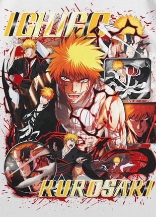 Футболка с принтом bleach ichigo kurosakix xxl белый