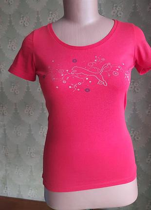 Червона жіноча футболка з коротким рукавом, розмір s, 42 44 для дівчат puma