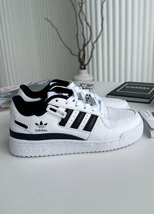 Женские кроссовки adidas forum white black 🖤🤍