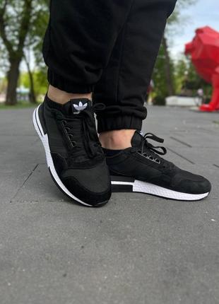Мужские кроссовки adidas zx 500 black/white3 фото