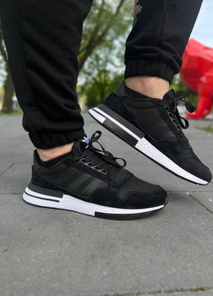 Чоловічі кросівки adidas zx 500 black/white2 фото