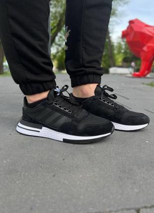 Чоловічі кросівки adidas zx 500 black/white1 фото