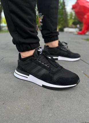 Мужские кроссовки adidas zx 500 black/white9 фото