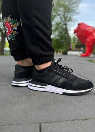 Мужские кроссовки adidas zx 500 black/white5 фото