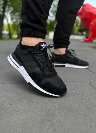 Мужские кроссовки adidas zx 500 black/white7 фото