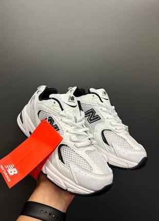 New balance 53o white black / унисекс кроссовки devance сетка