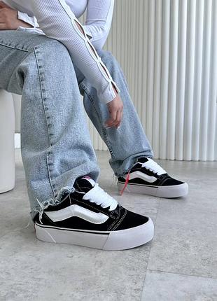 Женские кроссовки vans knu skool black white🖤🤍