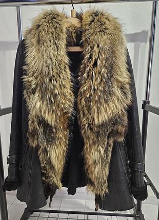 Кожаная дубленка