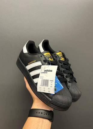 Adidas superstar black white унисекс кроссовки адидас суперстар