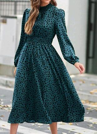Смарагдова сукня леопард