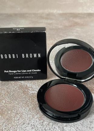 Bobbi brown - pot rouge blush for lips and cheeks - кремові рум’яна широкого спектру використання, velvet plum, 1.6 g3 фото