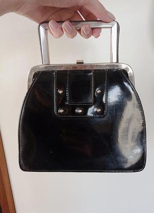 Винтажная ретро лаковая сумка лакированная ретро театральная сумочка винтаж раритет антиквариат