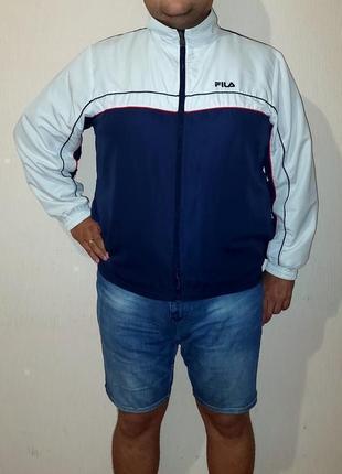 Шикарная олимпийка синего цвета в белую полоску fila, 💯 оригинал, молниеносная отправка