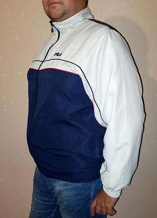 Шикарная олимпийка синего цвета в белую полоску fila, 💯 оригинал, молниеносная отправка