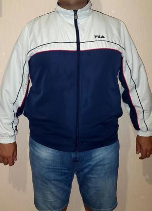 Шикарная олимпийка синего цвета в белую полоску fila, 💯 оригинал, молниеносная отправка