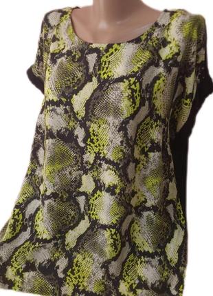 Акция 1+1 = 3 красивая футболка  f&f   97 % вискоза 3% эластан трикотаж + ткань