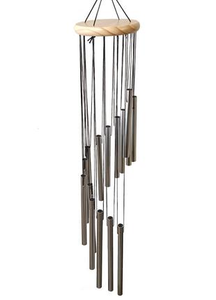 Музика вітру 15 металевих трубочок срібляста 68х11 см (с5661)