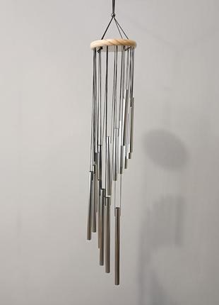 Музика вітру 15 металевих трубочок срібляста 68х11 см (с5661)3 фото