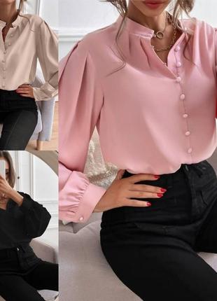 Блуза софт пудра, беж, чорний  42, 44, 46, 48, 50, 52