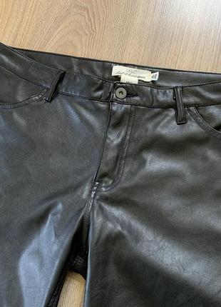 Мужские кежуал штаны брюки из еко кожи кожзам h&m4 фото