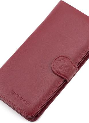 Практичный кожаный женский кошелек marco coverna mc-b031-950-4 (jz6671) бордовый