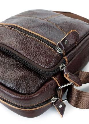 Чоловіча сумка-барсетка зі шкіри jz ns8234-2 коричнева6 фото