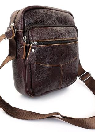 Чоловіча сумка-барсетка зі шкіри jz ns8234-2 коричнева7 фото
