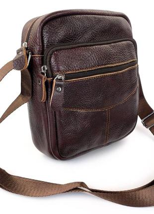 Чоловіча сумка-барсетка зі шкіри jz ns8234-2 коричнева2 фото