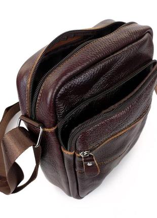 Чоловіча сумка-барсетка зі шкіри jz ns8234-2 коричнева10 фото