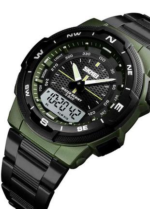 Часы наручные мужские skmei 1370ag, армейские часы противоударные, часы армейского сме
