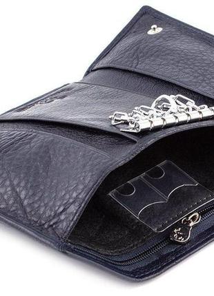 Шкіряний гаманець — ключниця для дівчат marco coverna mc-5551-5 (jz6672) синій5 фото