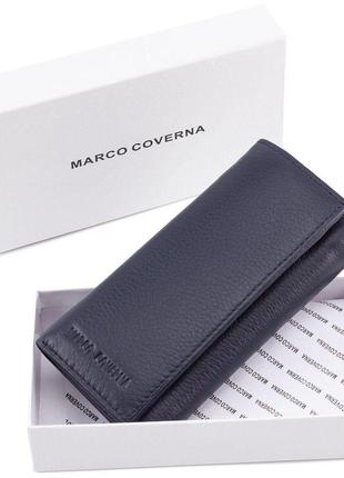 Шкіряний гаманець — ключниця для дівчат marco coverna mc-5551-5 (jz6672) синій6 фото