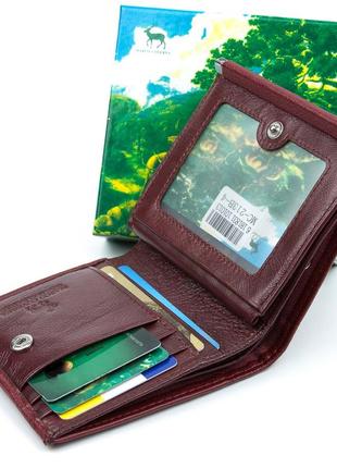 Жіночий гаманець зі шкіри з монетницею на кнопці marco coverna mc-213b-4 (jz6571) бордовий6 фото
