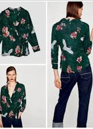 Женская блуза zara на запах размер м