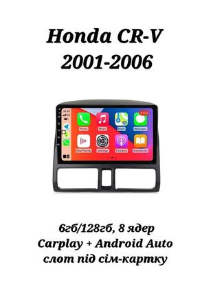 Магнитола android honda cr-v, 6/128, carplay, слот под сим-карту + рамка!