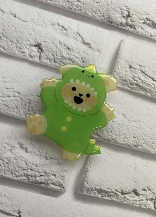 Тримач для смартфона / планшета попсокет popsocket силіконовий 3d динозавр діно