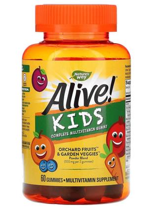 Комплекс мультивитаминов для детей 60 конфет nature's way, alive!1 фото